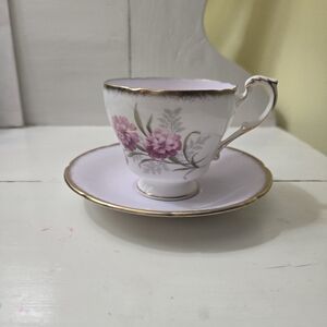 Rare Lavender And White Floral Paragon Vintage Cup And Sacuer